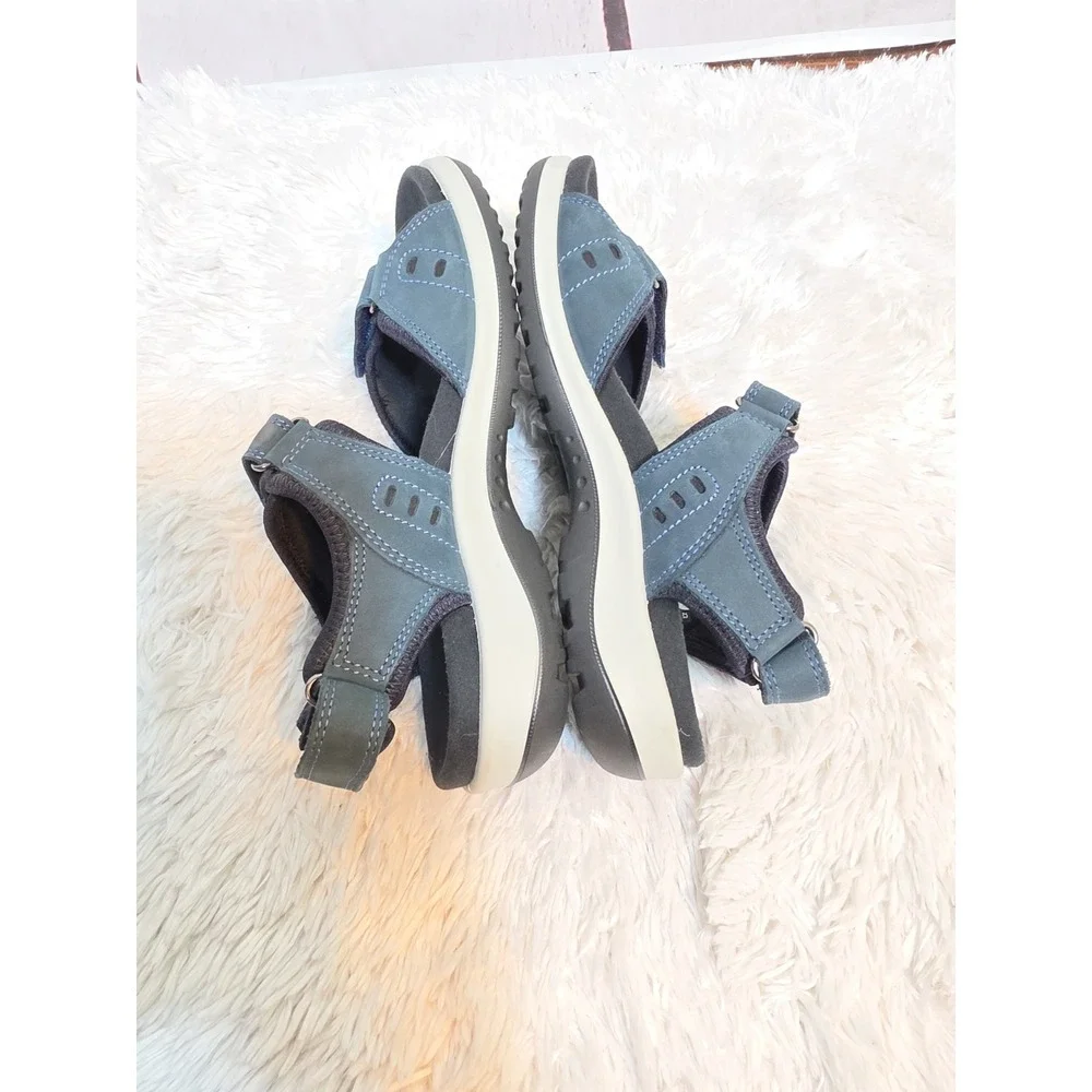 Hotter Stability Strappy Sandals Strap back Blue Women's Size 8.5